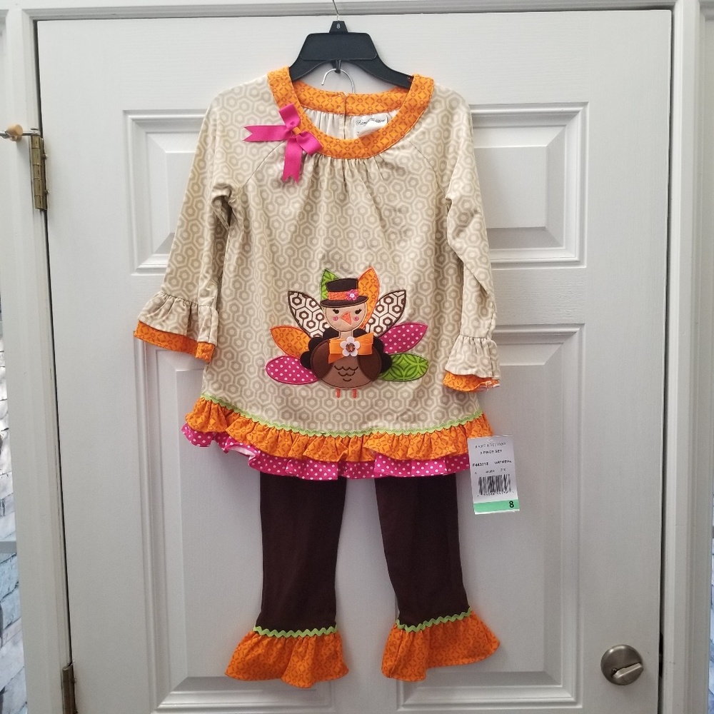 Rare Edition Thanksgiving Turkey Matching 2 PC Set Size 8